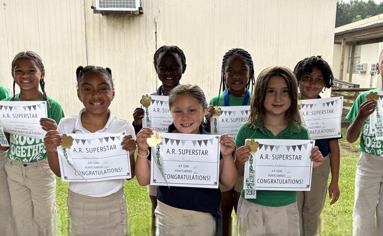 East Elementary recently recognized first and second grade students for reaching their AR goal.
