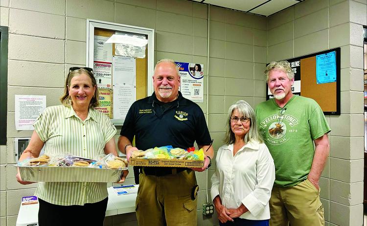 The ladies of the First United Methodist Church baked dozens of cookies in appreciation and thank you to the various members of the police department, fire department and sheriff’s department.