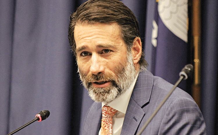 U.S. Rep. Garret Graves, R-La., speaks to the Louisiana Seafood Safety Task Force on Nov. 27, 2023. (Photo byWes Muller/Louisiana Illuminator)