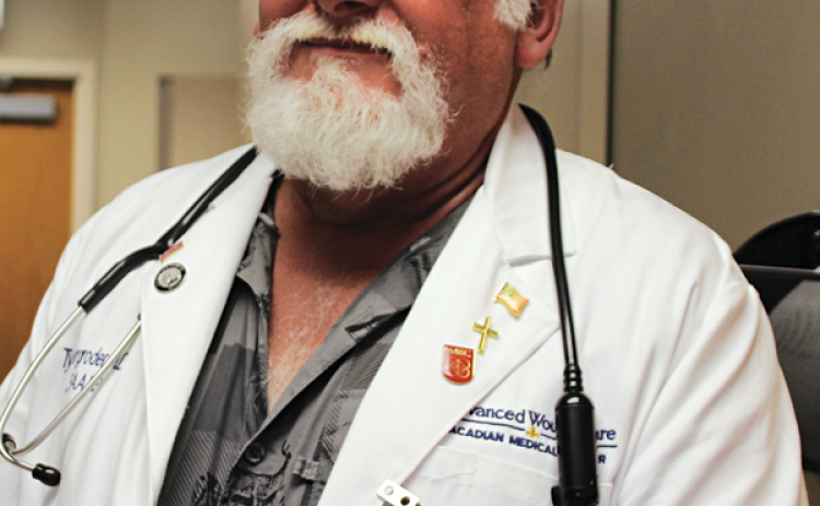 Dr. Ty Hargroder provides wound care at Advanced Wound Care, located in the Physician’s Plaza at Acadian Medical Center. (Photo by Myra Miller)
