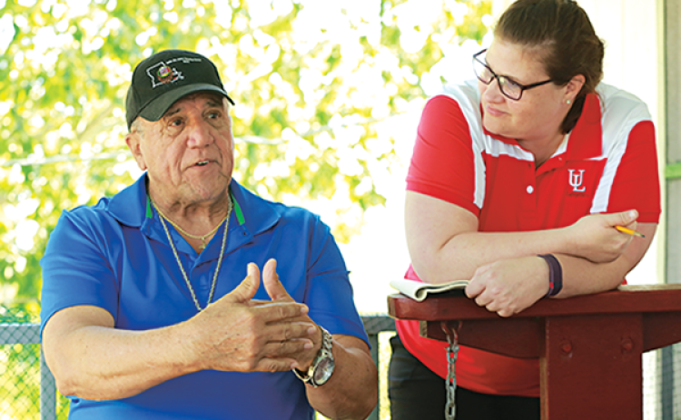 UL Lafayette’s Dr. Heather Stone (left) and Chief Albert Naquin of the Biloxi-Chitimacha-Choctaw tribe of Native Americans, will appear in a short film about she and tribe members’ oral history project. The film will premiere at noon on Tuesday via a free livestream. (Photo credit: Doug Dugas / University of Louisiana at Lafayette)