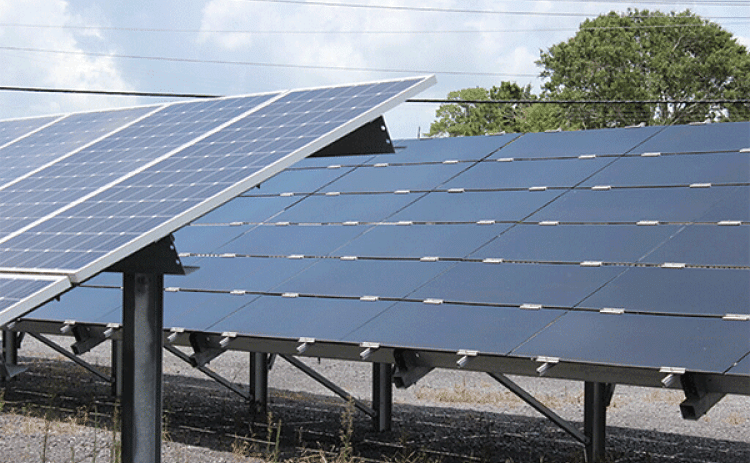 Solar panels at the University of Louisiana Lafayette.