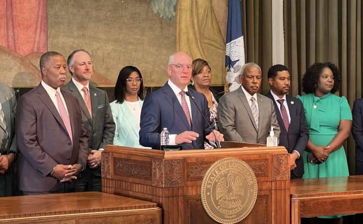 Gov. John Bel Edwards held a press conference Monday shortly after the Legislature concluded its 2022 regular session. (Photo by Alex Tirado/ LSU Manship School News Service)