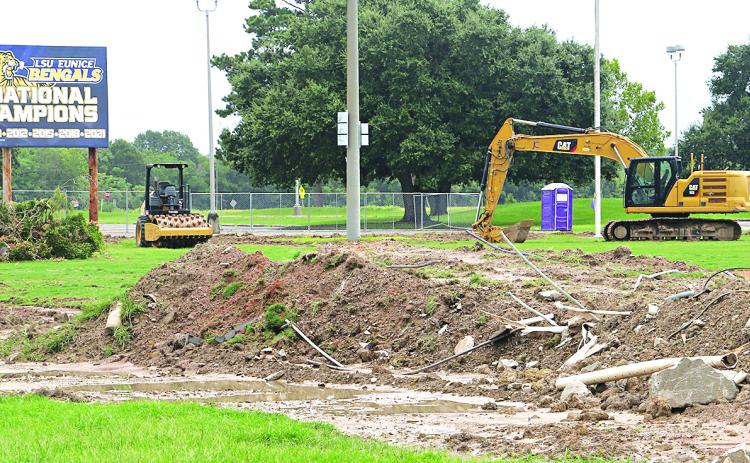 Construction is underway at LSUE’s baseball stadium. A ground breaking ceremony is planned at 9 a.m. Friday for a new stadium. (Photo by Harlan Kirgan)