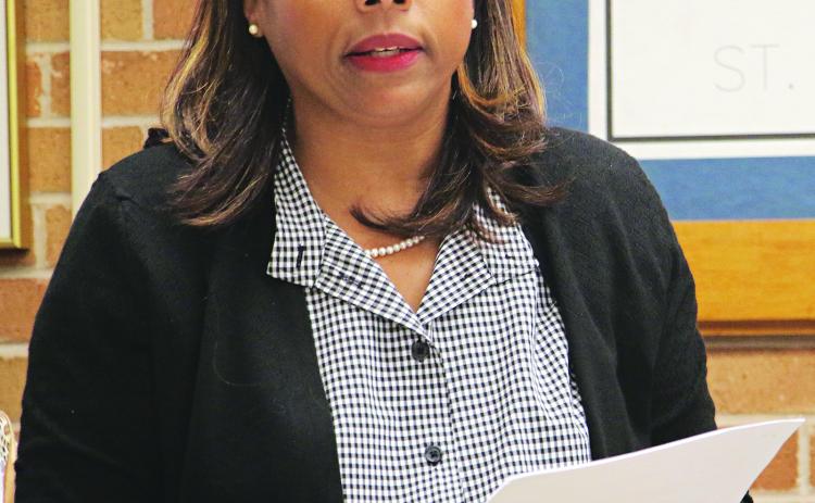 Angela Cassimere talks about policy changes at the July 22 School Board meeting.