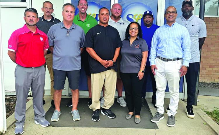 The St. Landry Parish Jamboree is scheduled at Beau Chene High School on Aug. 29. Admission is $13. The jamboree begins at 6 p.m. with Eunice High playing Beau Chene followed by Opelousas High vs Northwest High at 7:15 p.m. and North Central High vs Port Barre High at 8:30 p.m.  The format is for two 10-minute halves with kickoffs, two timeouts per half and no overtime. The St. Landry Parish School Board clear bag will be in effect. Coaches and others involved include, front row, from left, Brent Angelle, P