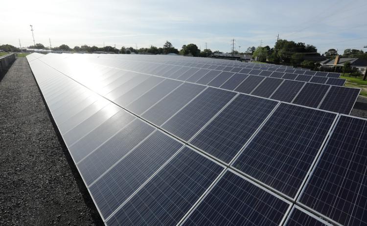 Solar panels at UL Lafayette. (UL Lafayette photo)