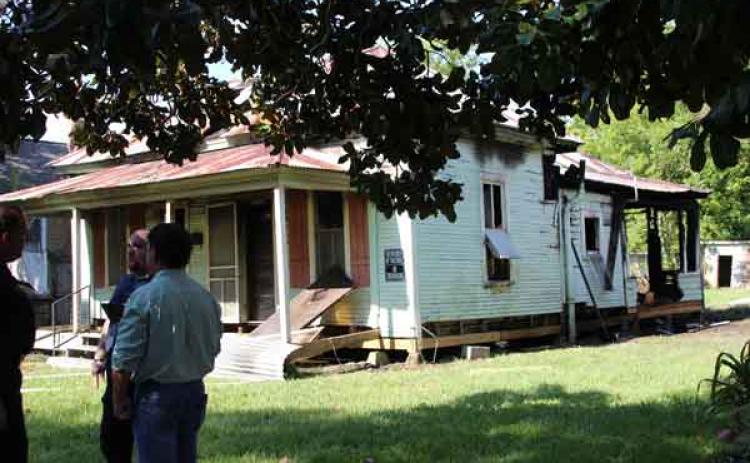 A fire that occurred at about 4 a.m. Thursday at 631 South 5th in Eunice is under investigation by the State Fire Marshal. The rental home was not occupied and was under some remodeling at the time. (Photo by Myra Miller)