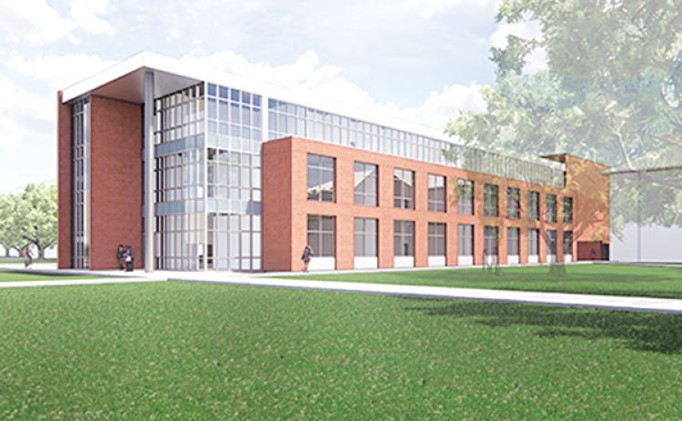 UL Lafayette’s College of Engineering will expand its footprint on campus with construction of a 70,000-square-foot academic building that will be situated near its other two buildings – Madison and Rougeou halls. (Submitted rendering) 