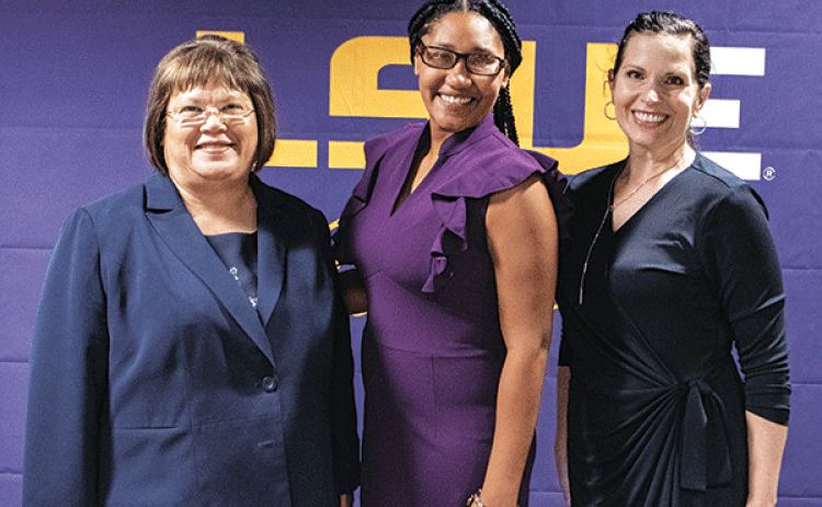 From left, are Dr. Mae Simoneaux, Lisa LaFleur and Dr. Jill Perrin. (LSUE photo)