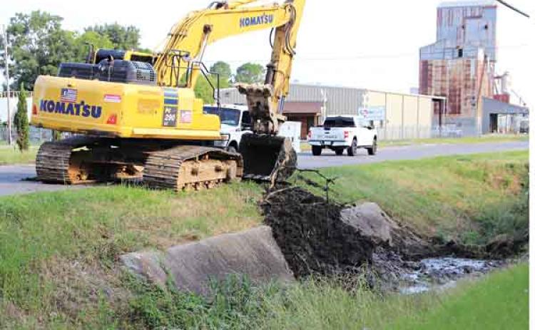 Crews were out Wednesday cleaning the concrete portion of the drainage canal that begins south of Laurel Avenue at Nimitz Street,
