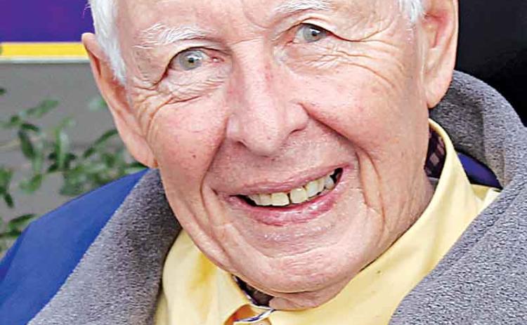 Third Circuit Court of Appeal Judge John Saunders is sitting in front of his Ville Platte law office. The long time public servant passed away on Monday at the age of 78. He was nearing the end of his fourth term on the bench. (LSN file photo)