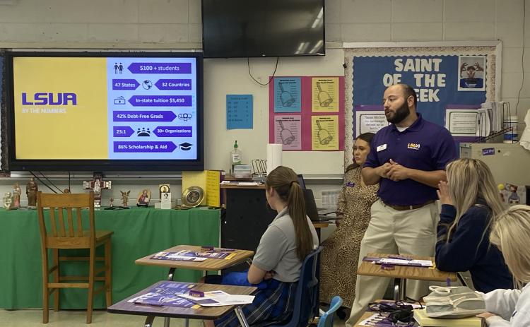 Joshua Perrodin from LSUA on St. Edmund High campus