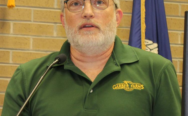 Matt Garber, of Garber Farms, was the guest speaker Wednesday at the Eunice Rotary Club meeting.