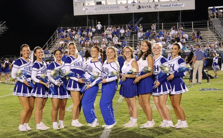St. Edmund honored their senior cheerleaders, dancers, and drummers during half time last week.