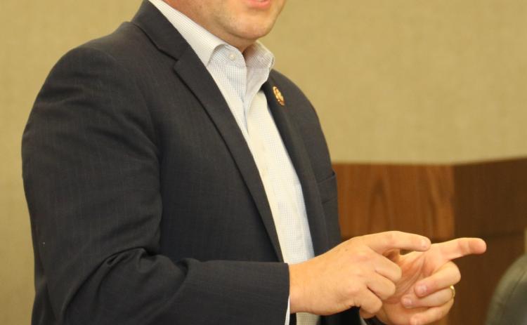 U.S. Rep Mike Johnson at a town hall in Eunice in 2019. (File photo)