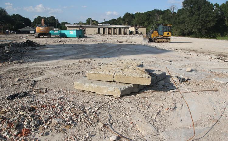 Concrete and two buildings are that remain of the former Moosa Memorial Hospital in Eunice. (Photo by Harlan Kirgan)