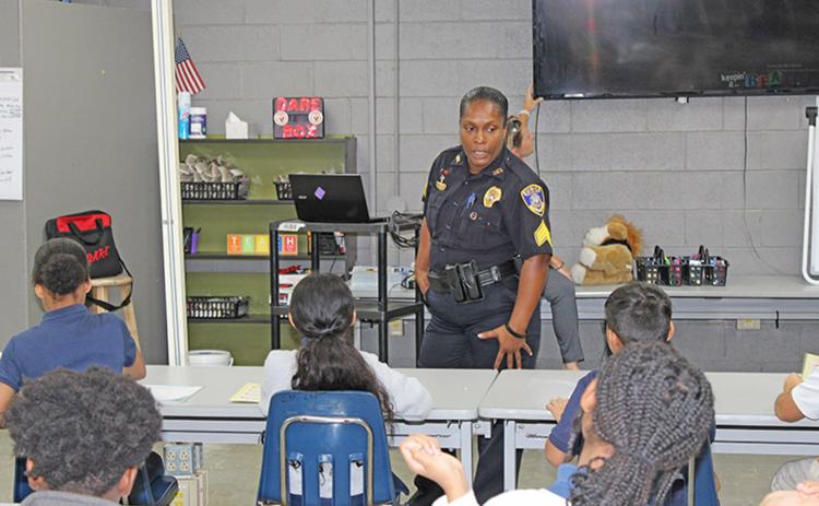 rug Abuse Resistance Education (DARE) officer and Sergeant Jessica Tezeno with the Eunice Police Department was at Central Middle School recently.