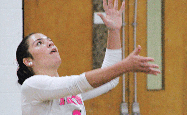 Brooklyn Darbonne serves in this file photo. (Photo by Rhett Manuel)