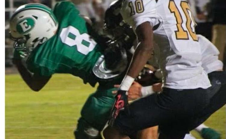 Eunice High’s cornerback/running back Devontre Williams had a 121-yard-performance and three touchdowns against Leesville last Friday night. (Photo by Sports Editor Rhett Manuel)