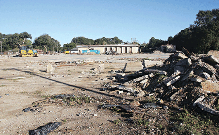 Two buildings are left at the site of Moosa Memorial Hospital in Eunice. The St. Landry Parish Council is to vote Wednesday on an ordinance to abolish the hospital district. (Photo by Harlan Kirgan)