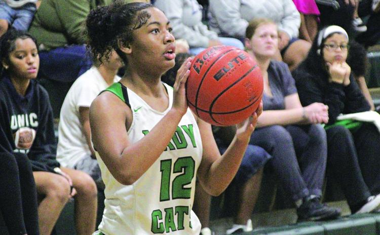 Akeviona Monday, a junior, dropped in 22 points for the Lady Cats in a winning effort against Pine Prairie.