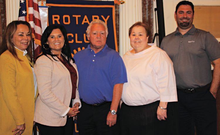 The Rotary Club nominated and elected its new officers for 2021-2022. From left, are Nancee Sorenson, president-elect for 2023; Nickie Toups, secretary; Shirley Vige, treasurer; Pat Dossman, vice president; and Jacob Bergeron, president. (Photos by Myra Miller)