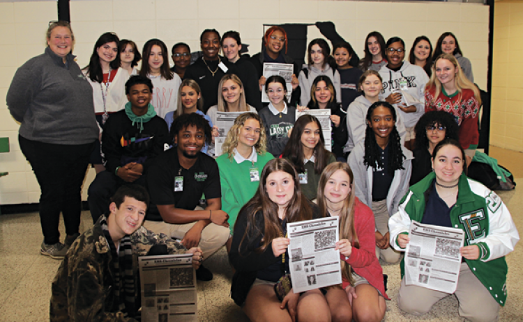 The first publication of the EHS Chronicles was published in November. A second edition is expected in January. A new club formed at Eunice High and students formed a newspaper. (Photo by Myra Miller)