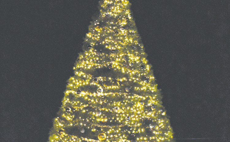 The decorated tree at night. (Photos submitted Rebekah Ogea)a