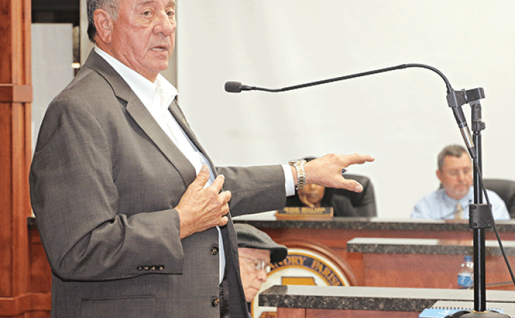 St. Landry Parish Sheriff Bobby Guidroz spoke at Wednesday’s Parish Council meeting about jail costs and a trusty dormintory in Opelousas. (Photos by Harlan Kirgan)