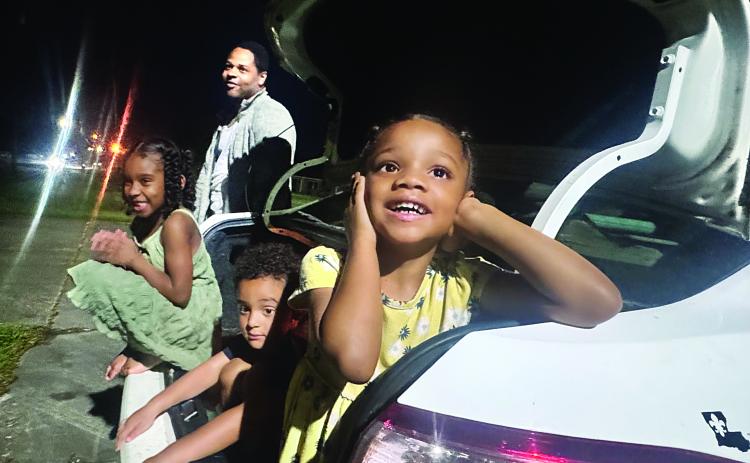 Child watching firework show