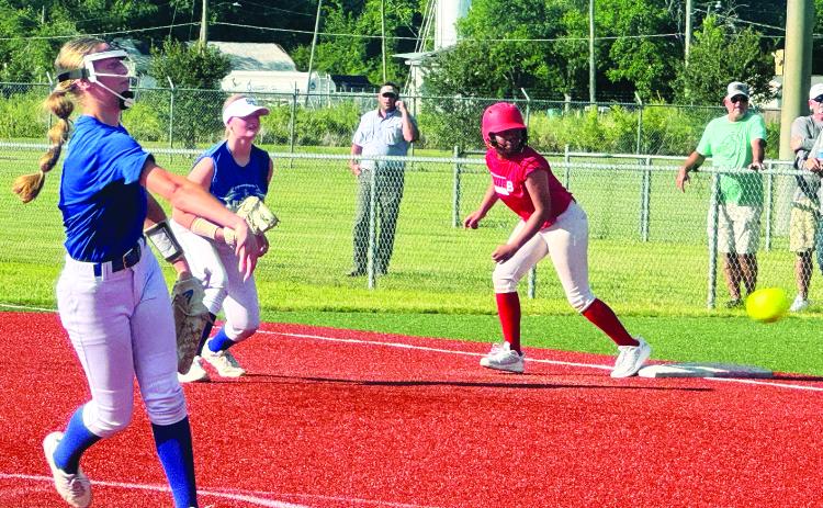  Seventh and eighth graders took the diamond for St. Edmund’s Lady Jays Wednesday, with just a few upper class-men sprinkled in, to take on Basile in summer softball league action.  Hosted at the Eunice Rec, the June contests are meant to help local coaches see what kind of lineups they have to work with for the upcoming season. Lady Jay Head Coach David Ardoin wanted to see if his less seasoned players could give a boost to his roster, so he sent in some new faces to gain valuable experience. 
