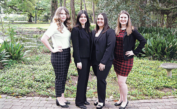 Members of the School of Geosciences’ Imperial Barrel team at the University of Louisiana at Lafayette, from left, are Savana Anderson, Peyton Dardeau, Margaret Dittman and Abigail Watson. (Submitted photo)
