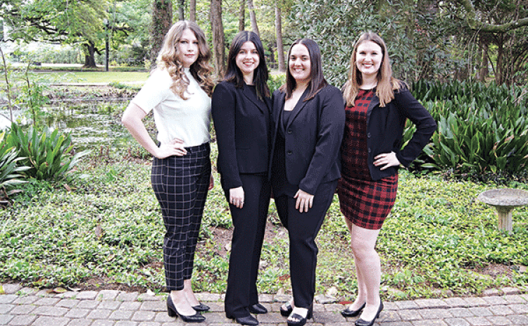 Members of the School of Geosciences’ Imperial Barrel team at the University of Louisiana at Lafayette, from left, are Savana Anderson, Peyton Dardeau, Margaret Dittman and Abigail Watson. (Submitted photo)