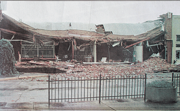 The Manshop was at the same location as Nick’s on 2nd and on Oct. 3, 2002, it was destroyed by Hurricane Lili. There was speculation at the time that the clothing store was hit by a tornado spun off from the Category 1 hurricane. On Saturday, May 25, Nick’s on 2nd was destroyed by a fire. (Eunice News photo)