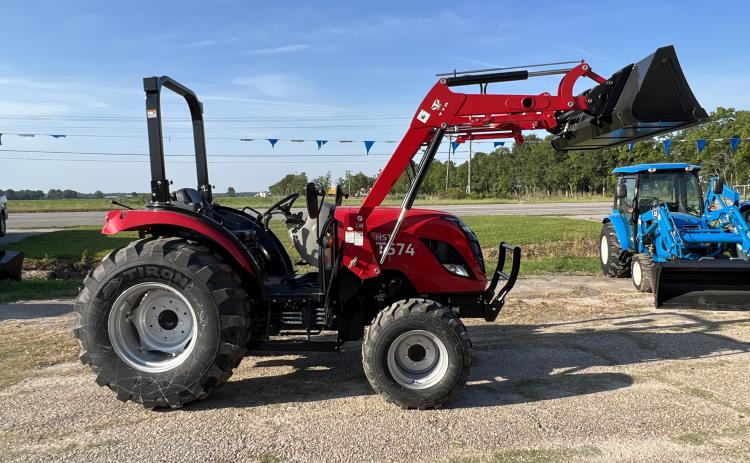 During the morning hours of April 21, an older Hispanic male with an amputated leg and a younger Hispanic male arrived at the Iron Horse Tractor Sales at 4079 Highway 190 in Eunice to purchase a red TYM T574 HST tractor and attachment, valued at $34,094. (Crime Stoppers photo)