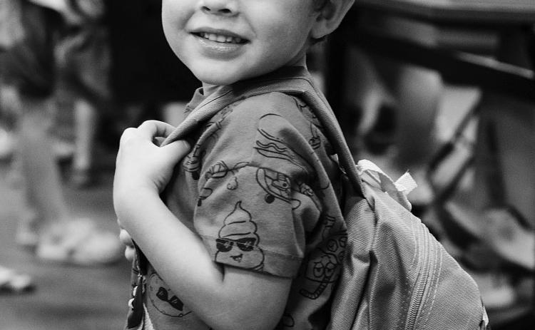 New Hope Church Back to school fair, boy with backpack