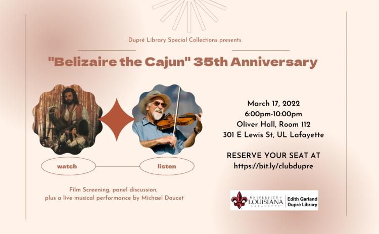 Film reviewers Siskel and Ebert gave “Belizaire the Cajun” two thumbs up upon its release in 1986. Ebert called it “a wonderful movie.” The University of Louisiana at Lafayette’s Special Collections at Edith Garland Dupré Library is also a fan, which is why it plans to examine the film – and its cultural significance – as part of a free screening at 6 p.m. Thursday in Oliver Hall on campus.