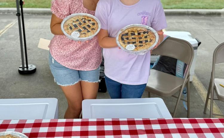 Ellie and Kelli’s famous Blueberry pies were sold at September’s market