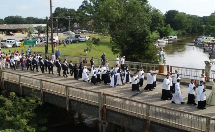 The Fête-Dieu du Teche begins at Leonville in 2019. (Photo by Harlan Kirgan)