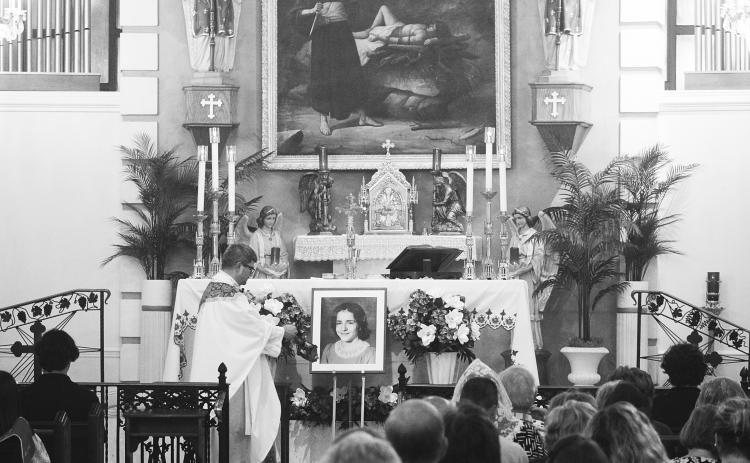 Fr. Josh Guillory is pictured above as he incenses around the altar during the 67th Anniversary Mass honoring Servant of God Charlene Richard