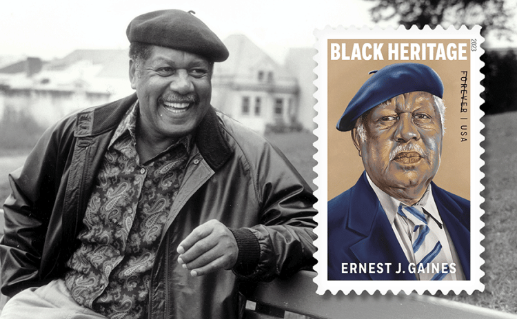 LAFAYETTE — Ernest J. Gaines, whose considerable imprint on American letters and culture rests on his examinations of race, class and poverty, will be depicted on a postage stamp to be issued in January. The internationally acclaimed author, who died in November 2019 at age 86, was UL Lafayette writer-in-residence emeritus; he taught creative writing at the University from 1983 until his retirement in 2010. The stamp, which the United States Postal Service announced in October, will be the 46th in its Black