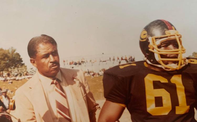 Leo Givs and GSU coach Eddie Robinson