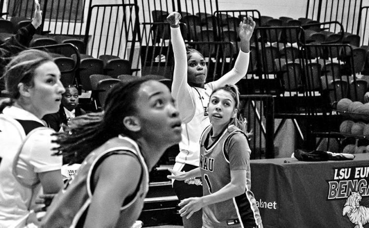 LSU Eunice Women’s Basketball closed the first and third quarters in impressive fashion to pull away from North American University 76-65 on Tuesday inside the HPRE Center.  The Bengals (10-3) handed the Stallions their first loss of the season. (Submitted photo)