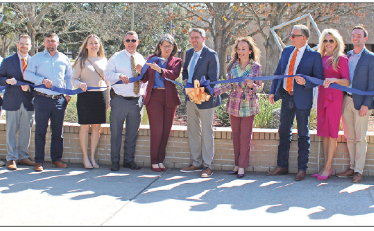 A ribbon-cutting for LFT Fiber Eunice was hosted Wednesday, Feb. 11, at the Lousiana State University Eunice Community Education Building. Speakers at the event included Speaker of the Louisiana House of Representatives Phillip DeVillier, Lafayette Mayor-Parish President Monique Boulet, Eunice Mayor Scott Fontenot, LSU Eunice Chancellor Dr. Nancee Sorenson, and LFT Fiber Director Michael D. Soileau.  (Photo by Claudette Olivier)