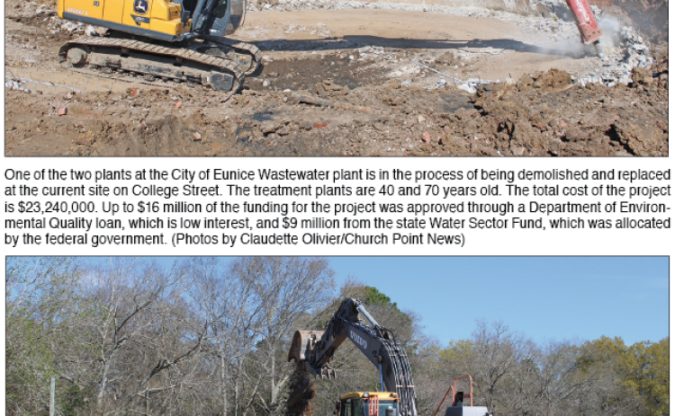 Demolition work at wastewater plant