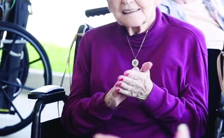 Eunice senior enjoys a great time.