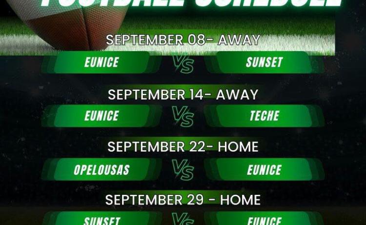 Eunice Jr High football schedule