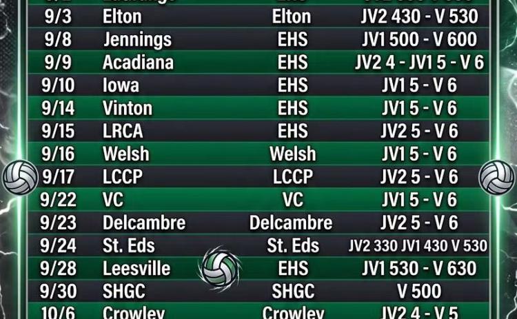 Eunice Volleyball Schedule