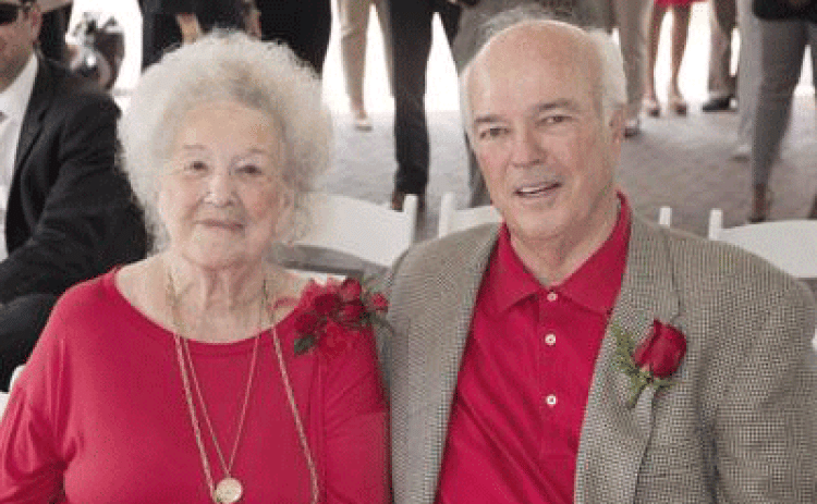 Mike Maraist, right, is shown in this 2017 photo with his mother, Gertrude “Mimi” Maraist, who died in 2021 at the age of 104.